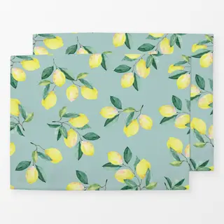 Tischset Zitronen Sommer icy morn blau