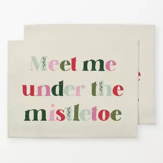 Tischset Under The Mistletoe Weiß