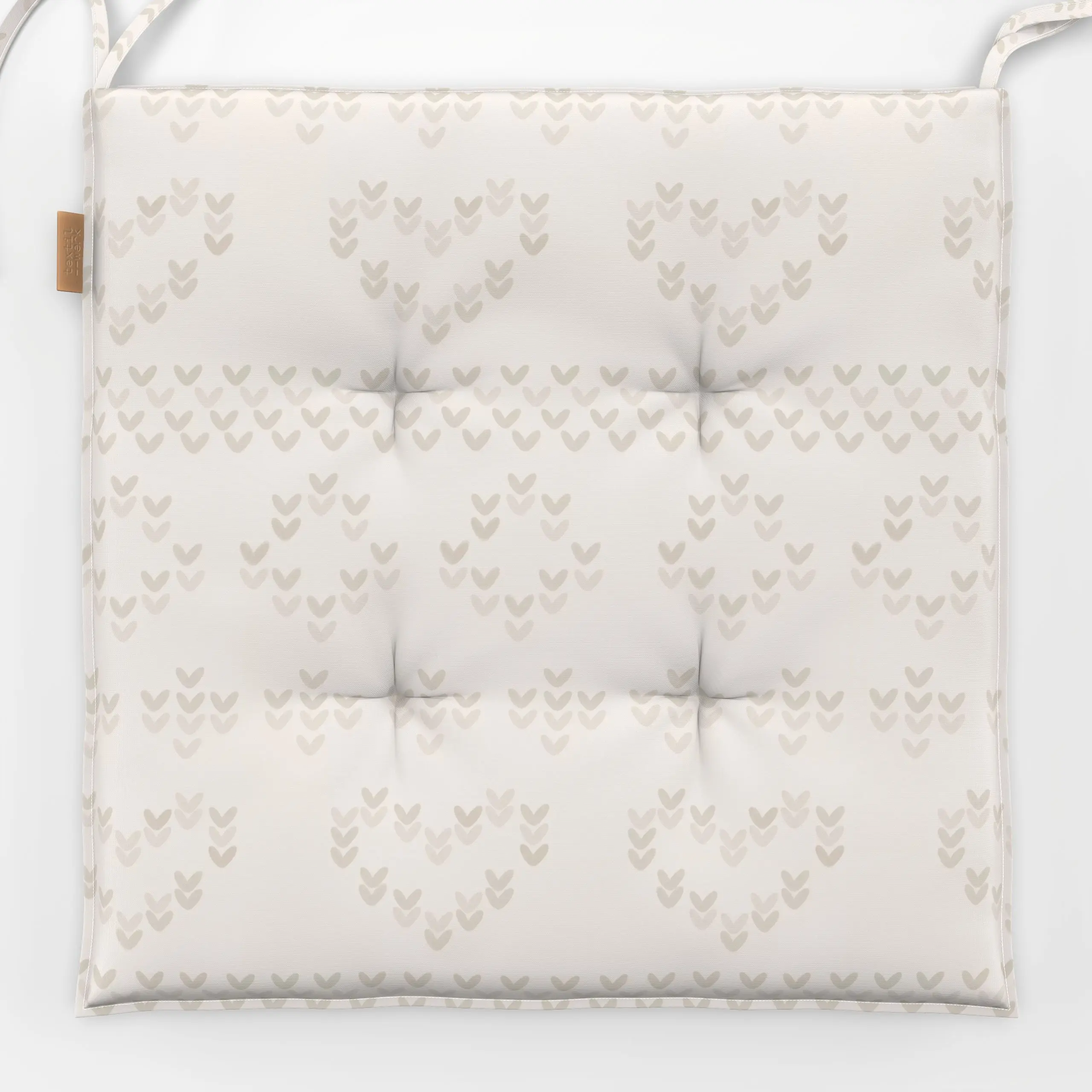 Sitzkissen Strickmuster in beige - Liebe, Romantik & Pride - von „Christiane Zielinski"; Struktur, Herzen, Weihnachten, beig...