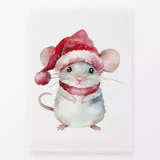 Geschirrtuch Weihnachtsmann Maus