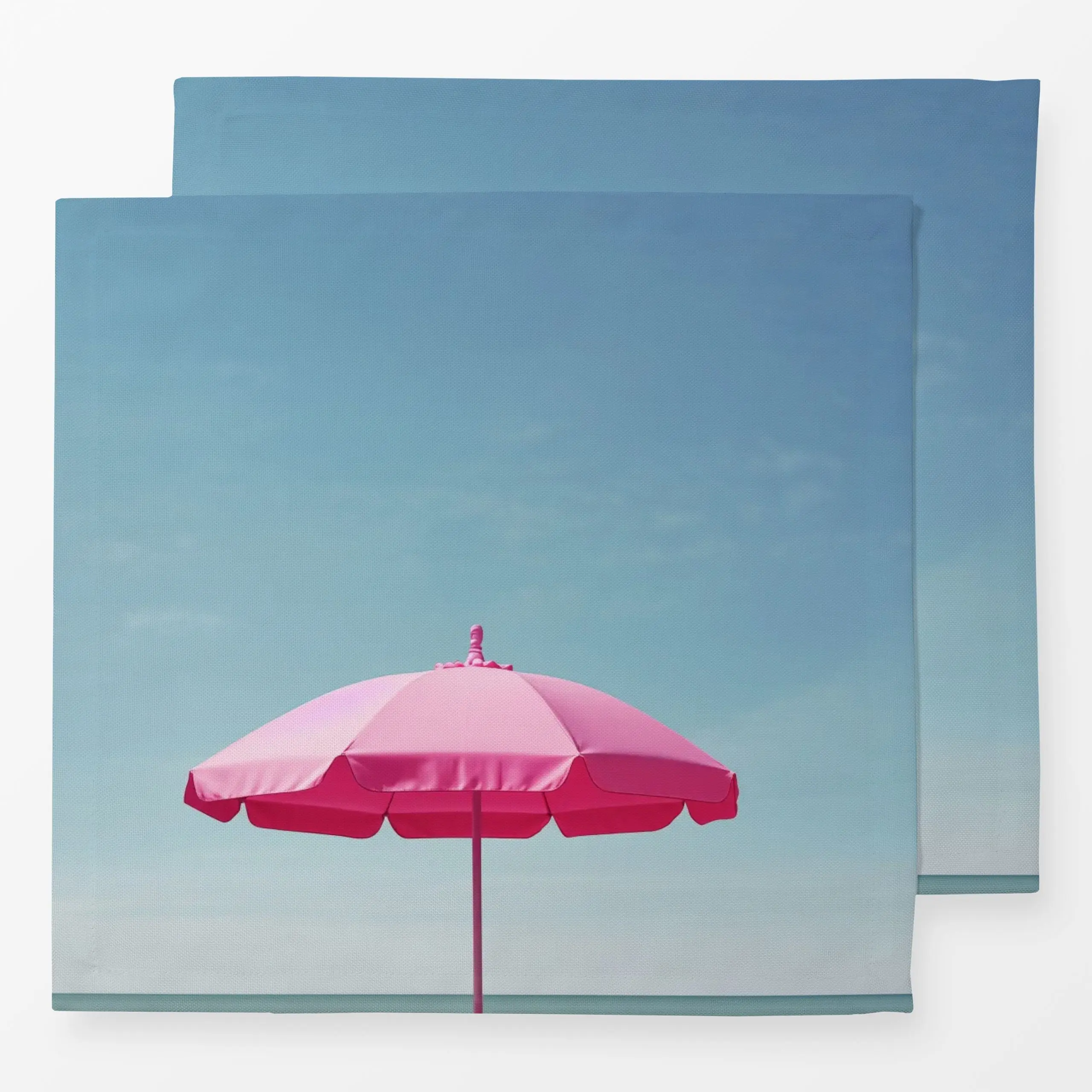 Servietten Pink-Parasol - Sommer, Reise - von „Malou Studio"; marrokko, skandinavisch, Kissen, Ozean, Meer, See, Sonnenaufga...