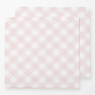 Servietten Vintage Karo Diagonal Rosa