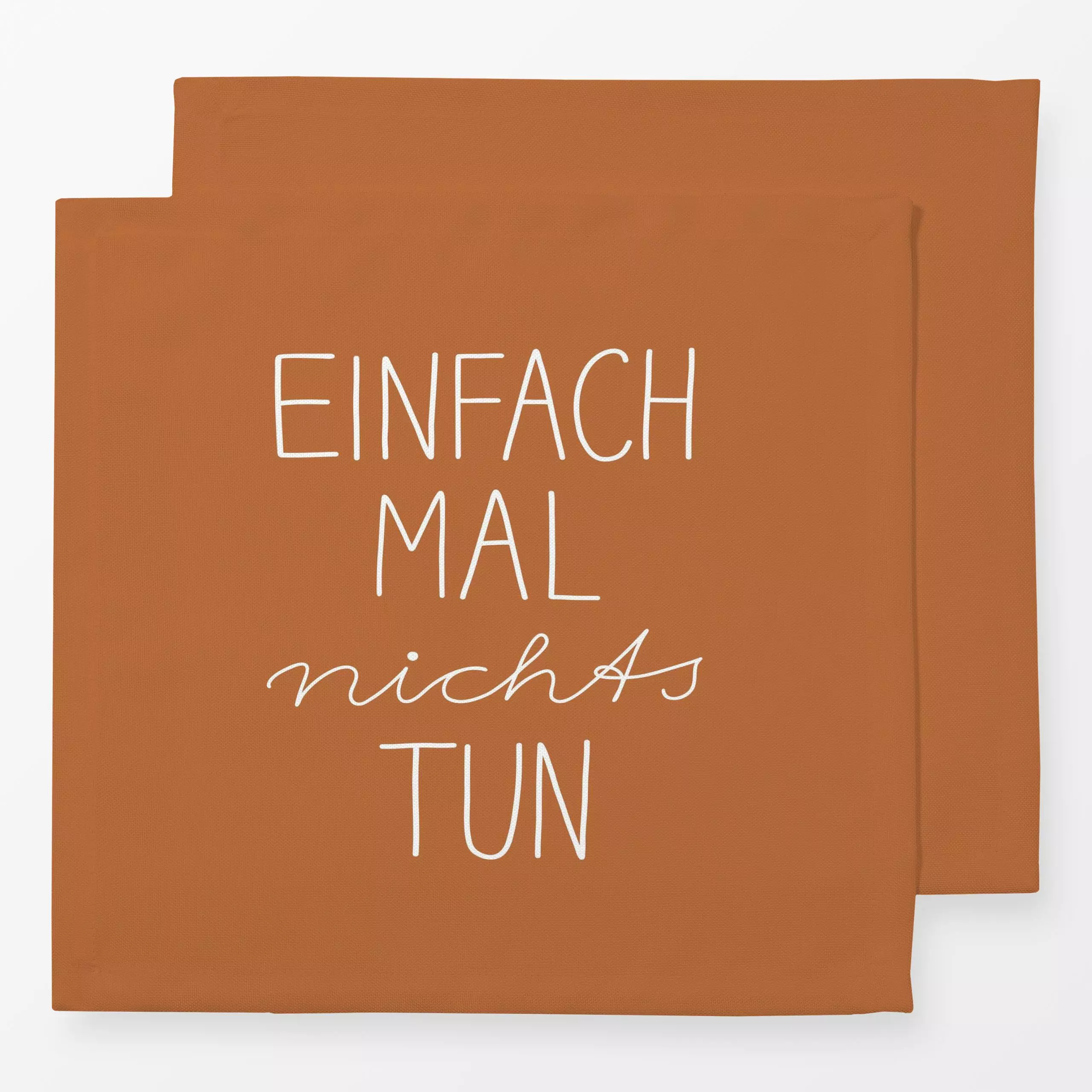 Servietten Nichts Tun braun - Herbst, Sprüche & Schriftzüge - von „Kathrin Woo"; Hygge, modern, typografie, Herbst, Spruchki...
