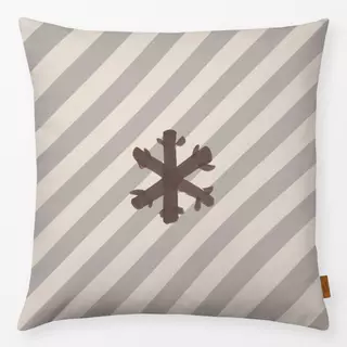 Kissen Snowflake Stripes Grau