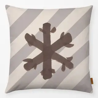 Kissen Snowflake Stripes Grau