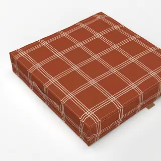 Bodenkissen Karo Grid Muster Beige Braun