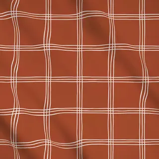 Meterware Karo Grid Muster Beige Braun