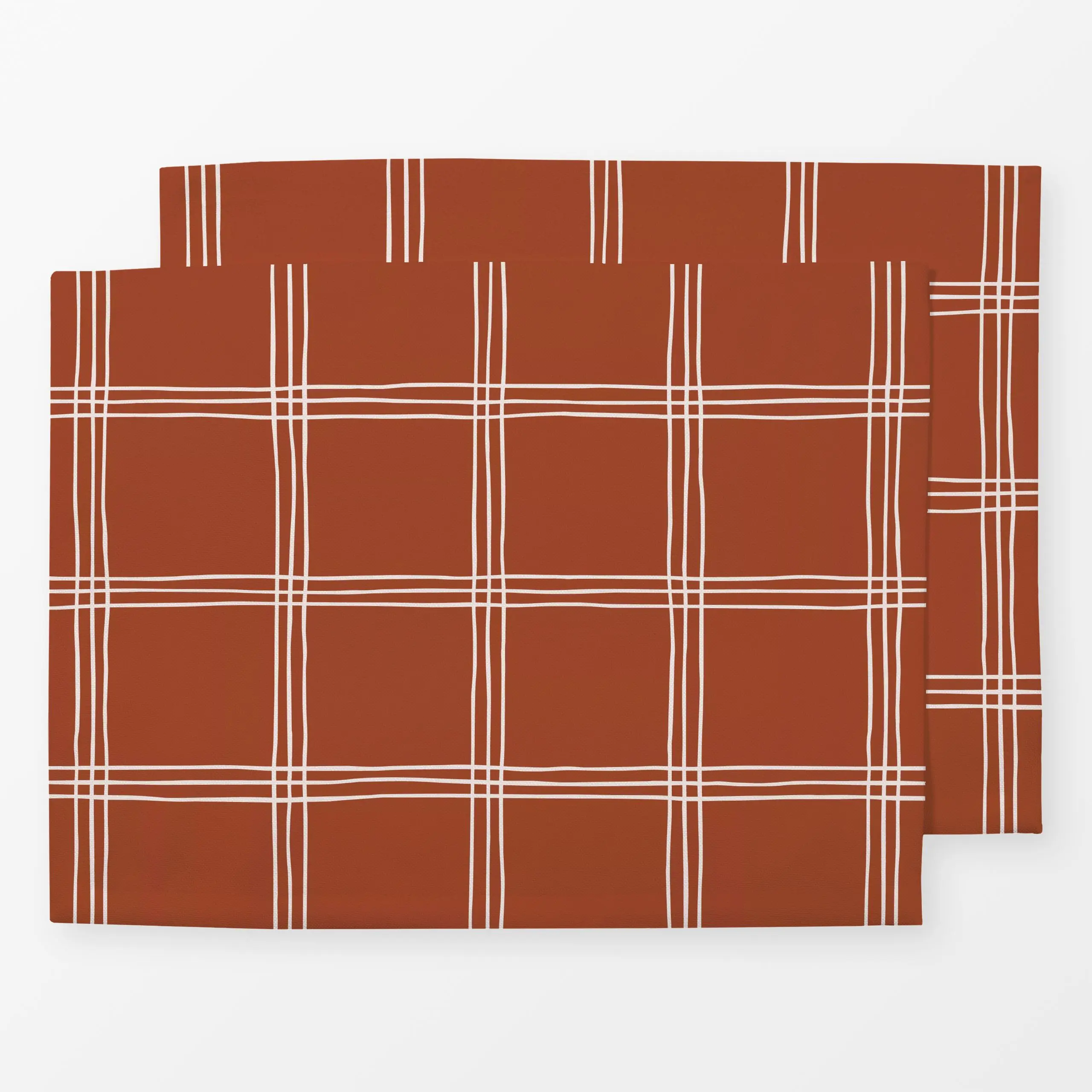 Tischset Karo Grid Muster Beige Braun - Herbst, Symbole & Muster - von „Kathrin Woo"; grid, Karo, landhaus, Herbstdeko, Karo...