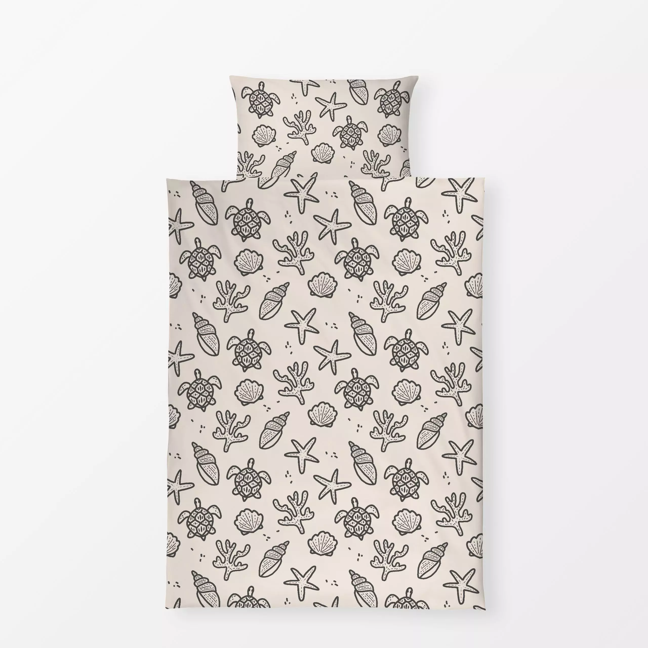 Bettwäsche Allover Ocean - Natur & Landschaft, Sommer - von „Kruth Design"; Ozean, Meer, Strand, Sommer, Muscheln, Sommerlic...