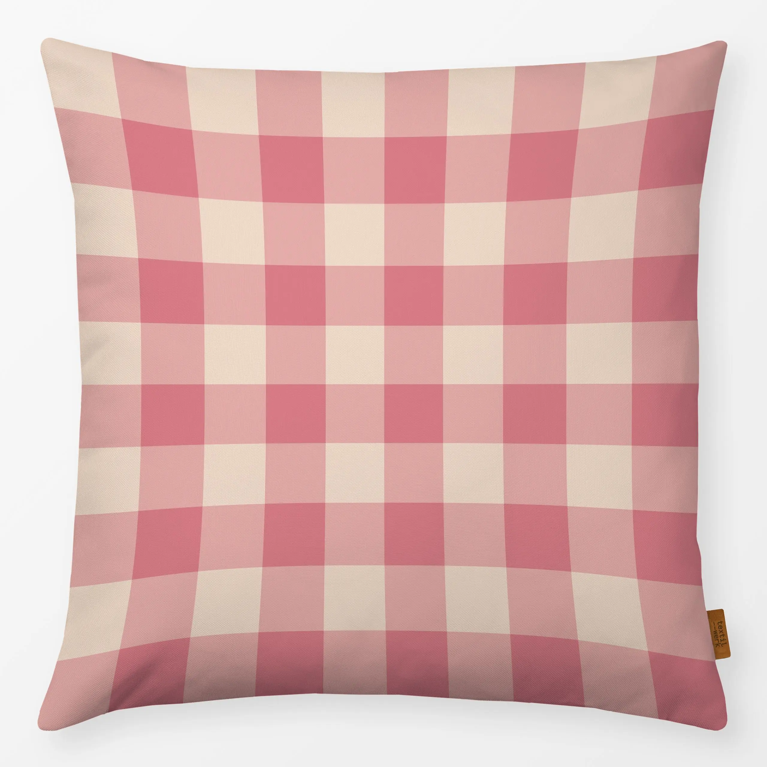 Kissen Xmas - Plaid rosa - Symbole & Muster - von „Kathrin Löffler"; Hygge, Weihnachten, Karo, Scandi, landhaus, checks, Kar...