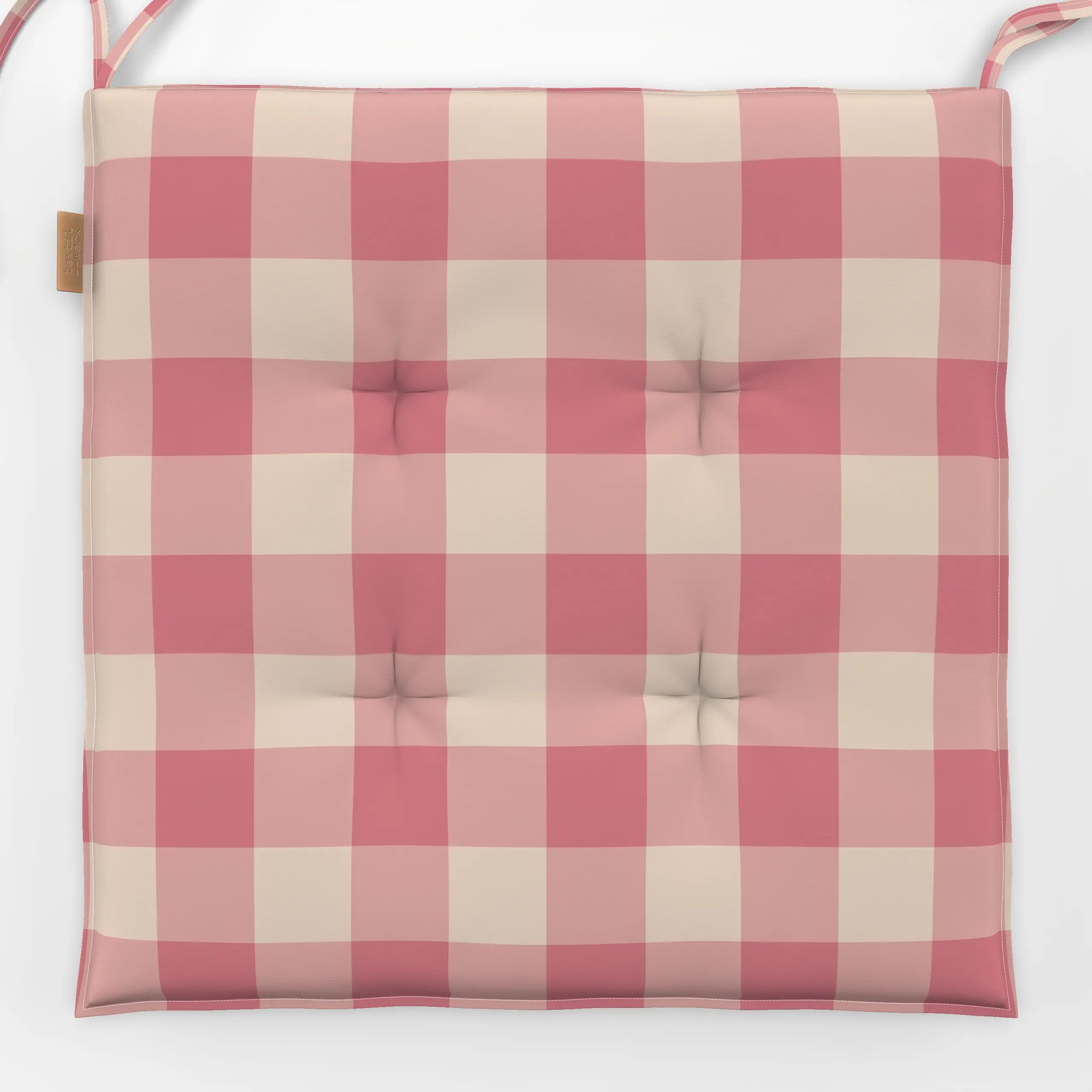 Sitzkissen Xmas - Plaid rosa - Symbole & Muster - von „Kathrin Löffler"; Hygge, Weihnachten, Karo, Scandi, landhaus, checks,...