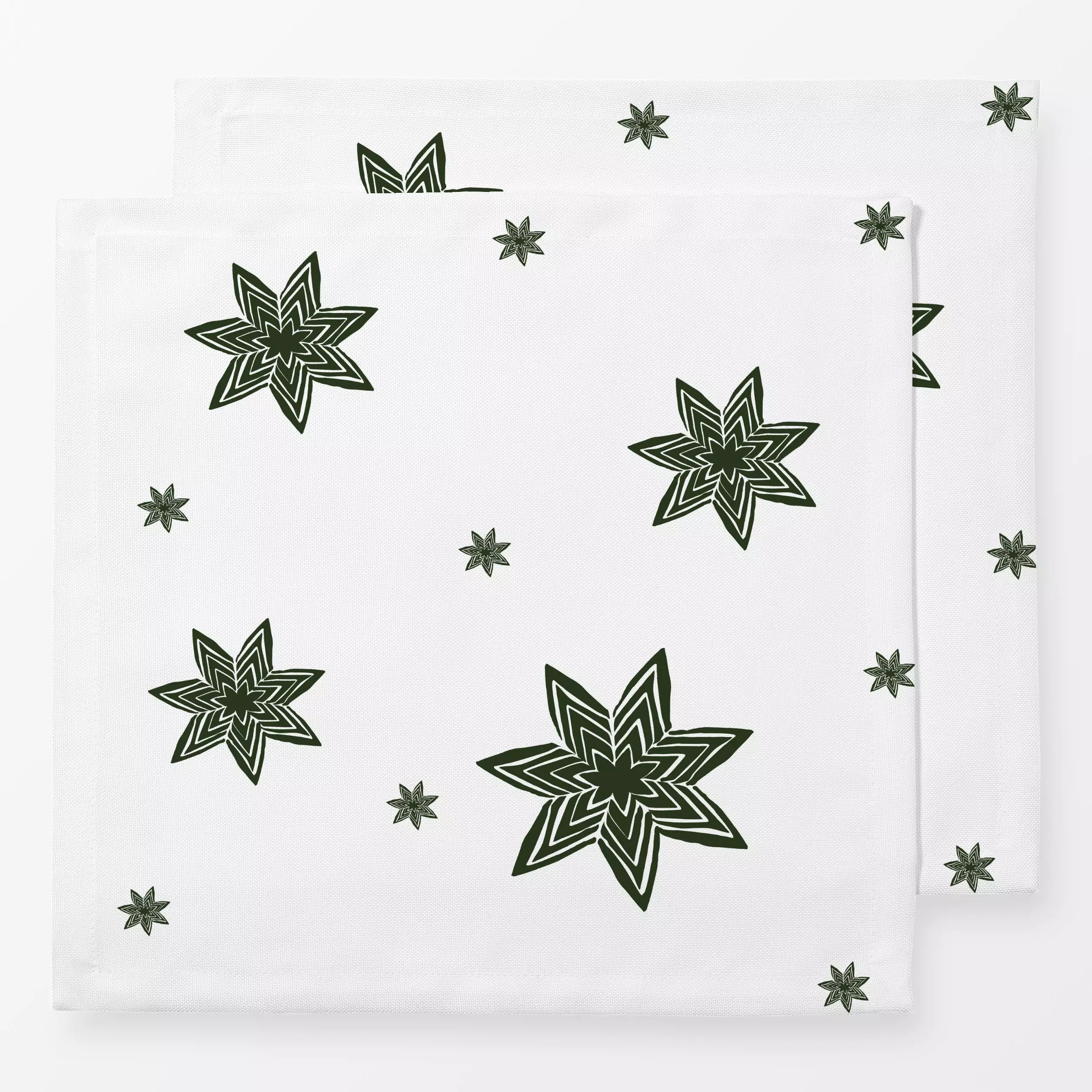 Servietten Adventssterne Grün - Weihnachten, Winter - von „Alisa Knöß"; skandinavisch, Sterne, Nordic, Weihnachtsdeko, adven...