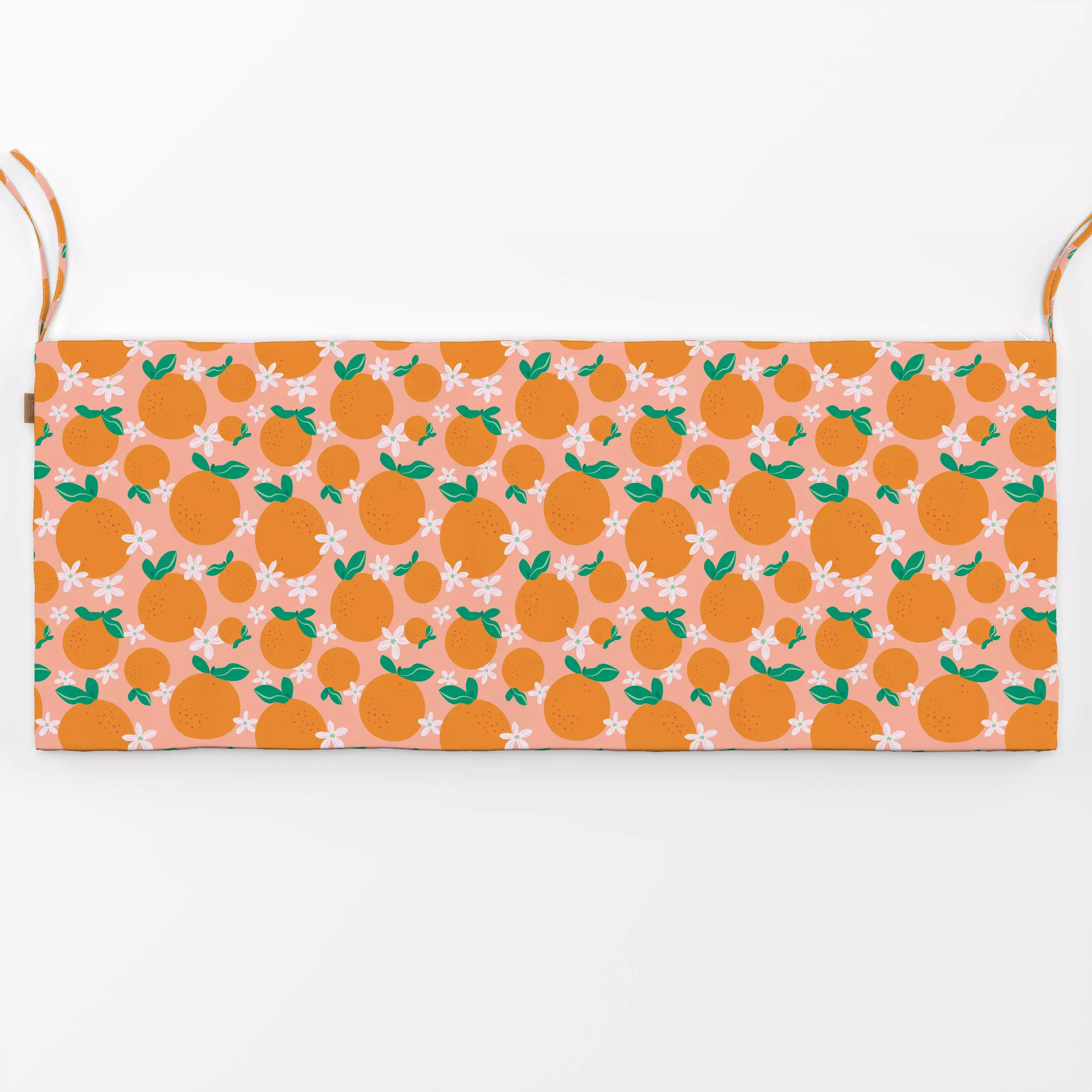 Bankauflage Naranjas y Flores - Blumen & Florales, Sommer, Früchte - von „Karen Menzenbach"; Frucht, Obst, Blüten, Orange, F...