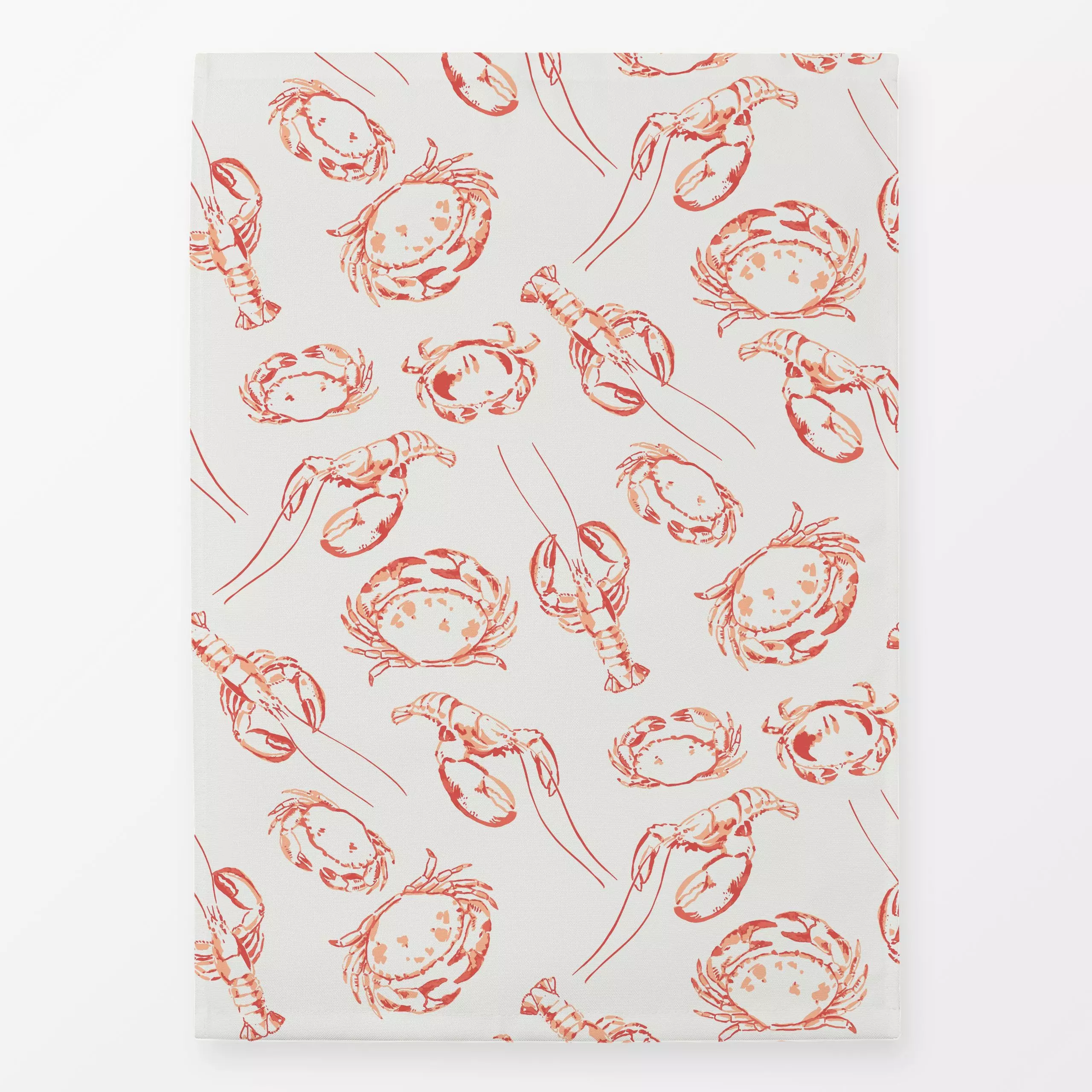 Geschirrtücher Crustacean coral - Sommer, Tiere - von „Katrin Graff"; Meer, Sommer, exotisch, summer, Hummer, maritim, medit...