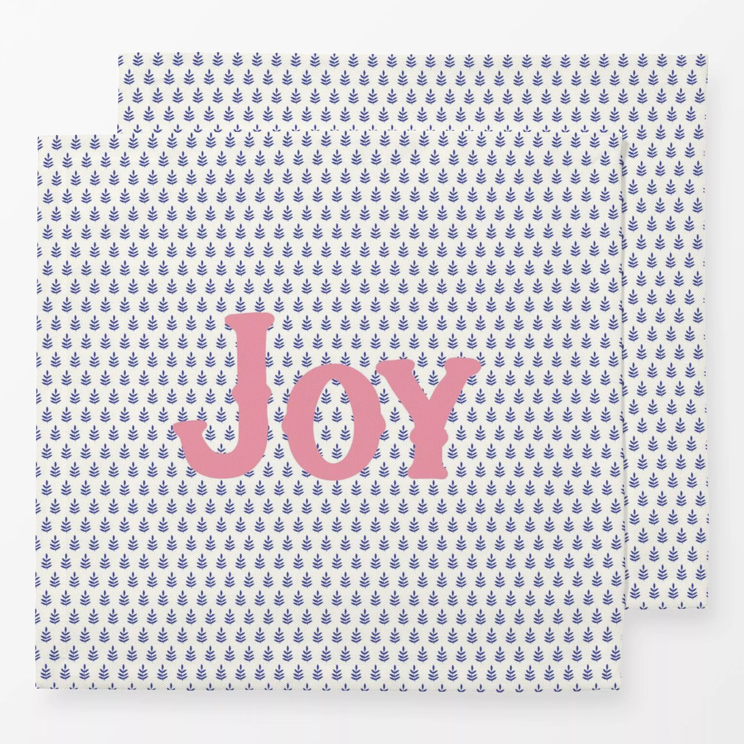 Servietten JOY blue - Sprüche & Schriftzüge, Weihnachten - von „Andrea Liesert"; Muster, minimal, kleingemustert, Merry Chri...