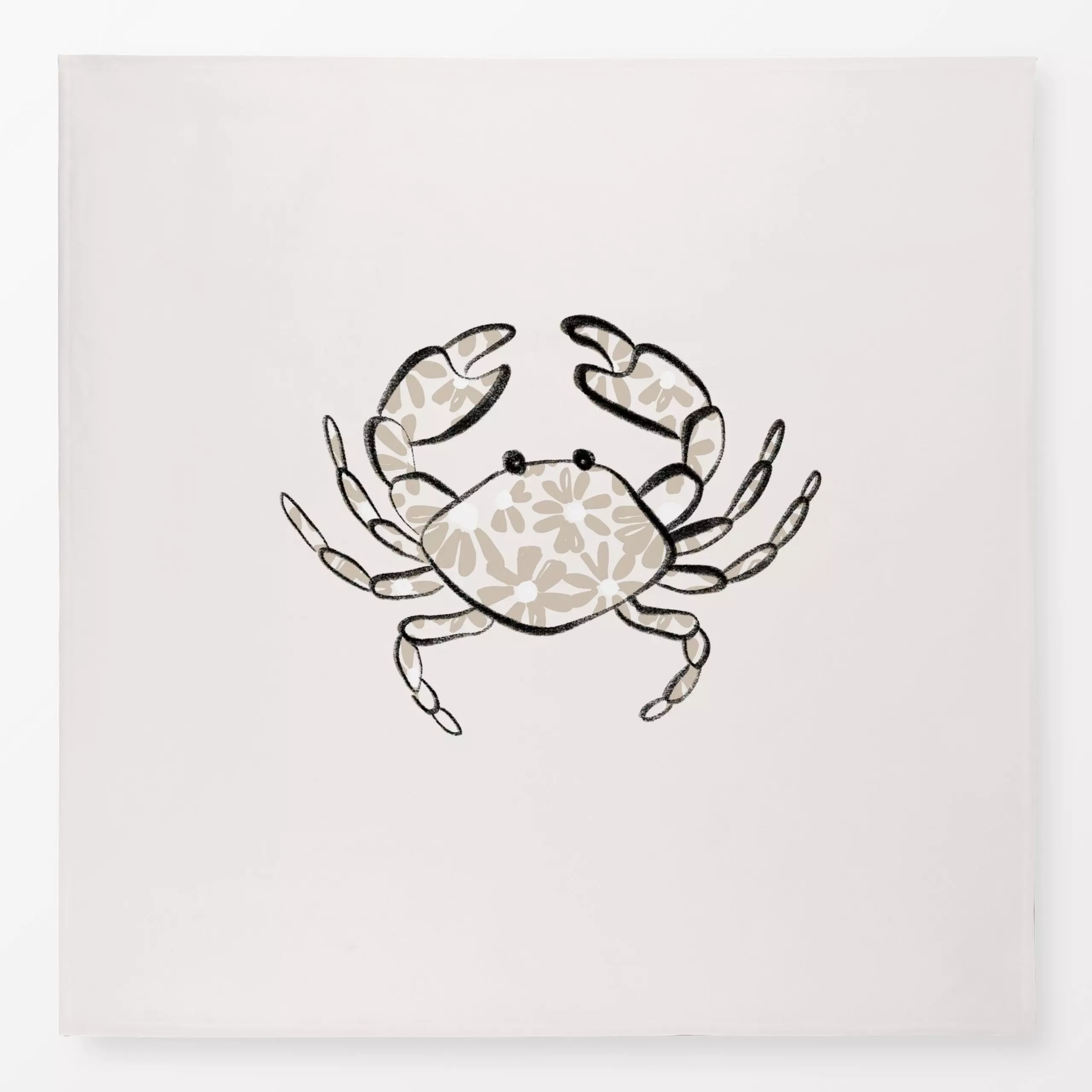 Tischdecke Krabbe Blumen beige, Tiere, Sommer, von Kruth Design