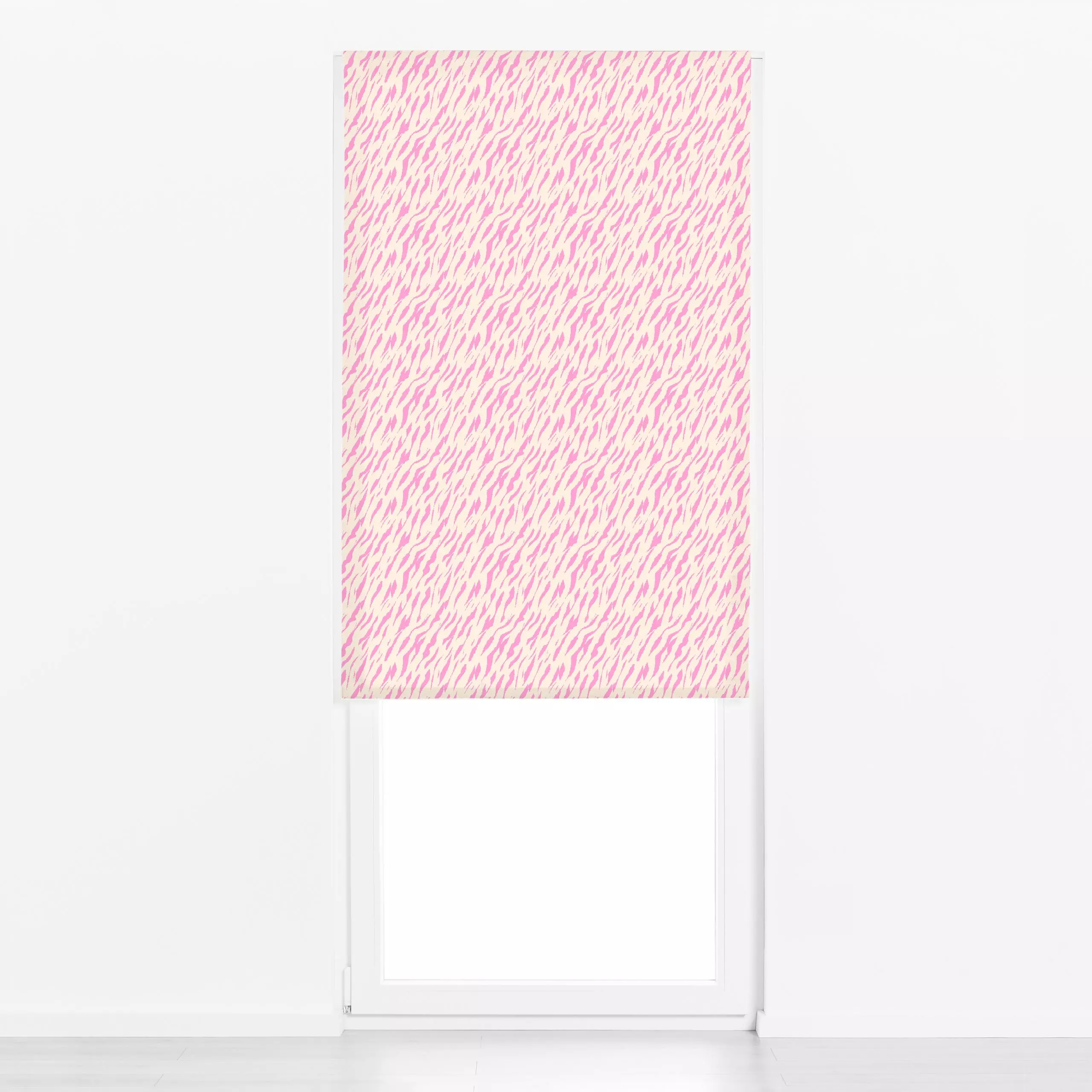 Raffrollo Tabby Pink Creme - Herbst, Tiere, Symbole & Muster - von „Janna Schipper"; rosa, creme, Retro, Tiger, pink, 60ies,...