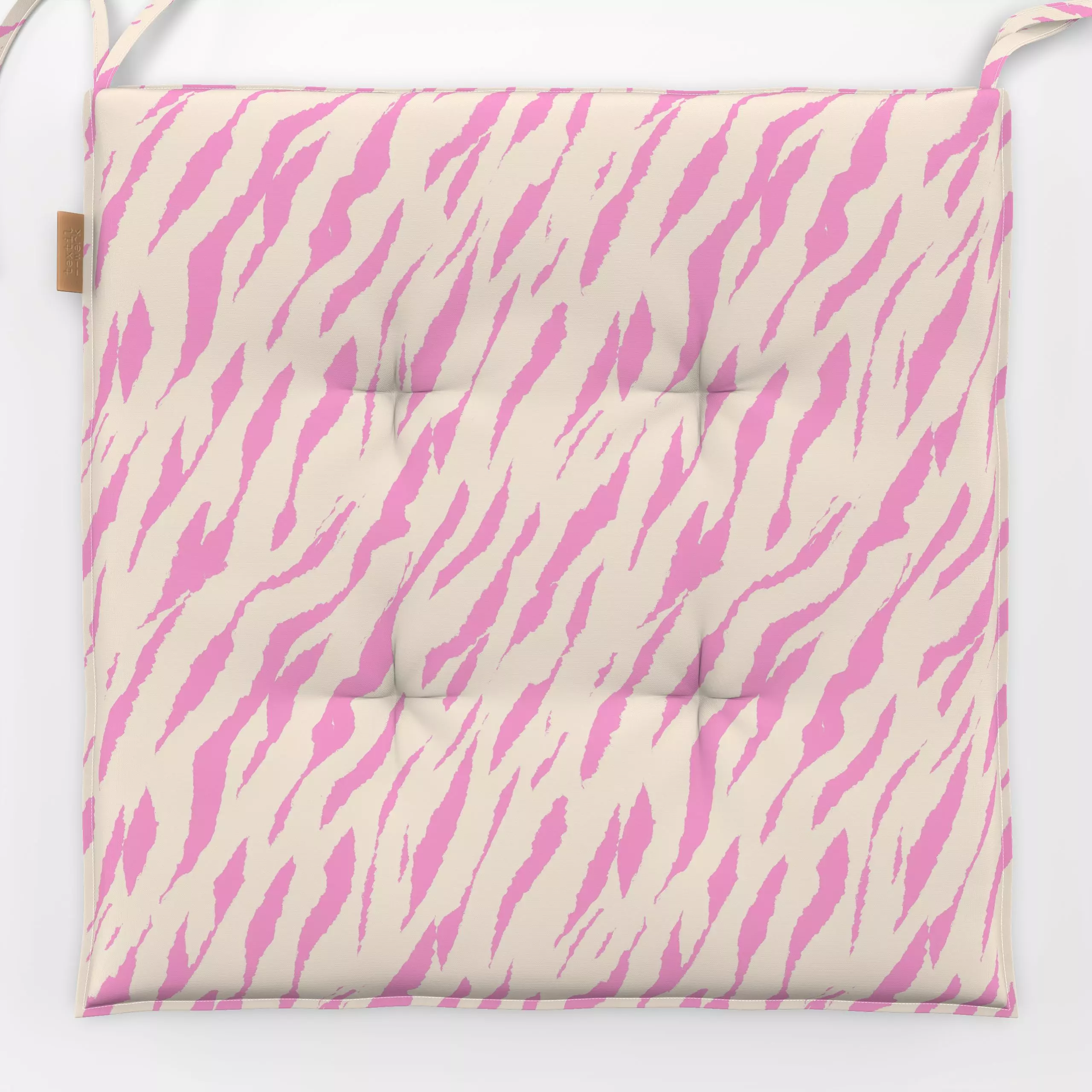 Sitzkissen Tabby Pink Creme - Herbst, Tiere, Symbole & Muster - von „Janna Schipper"; rosa, creme, Retro, Tiger, pink, 60ies...