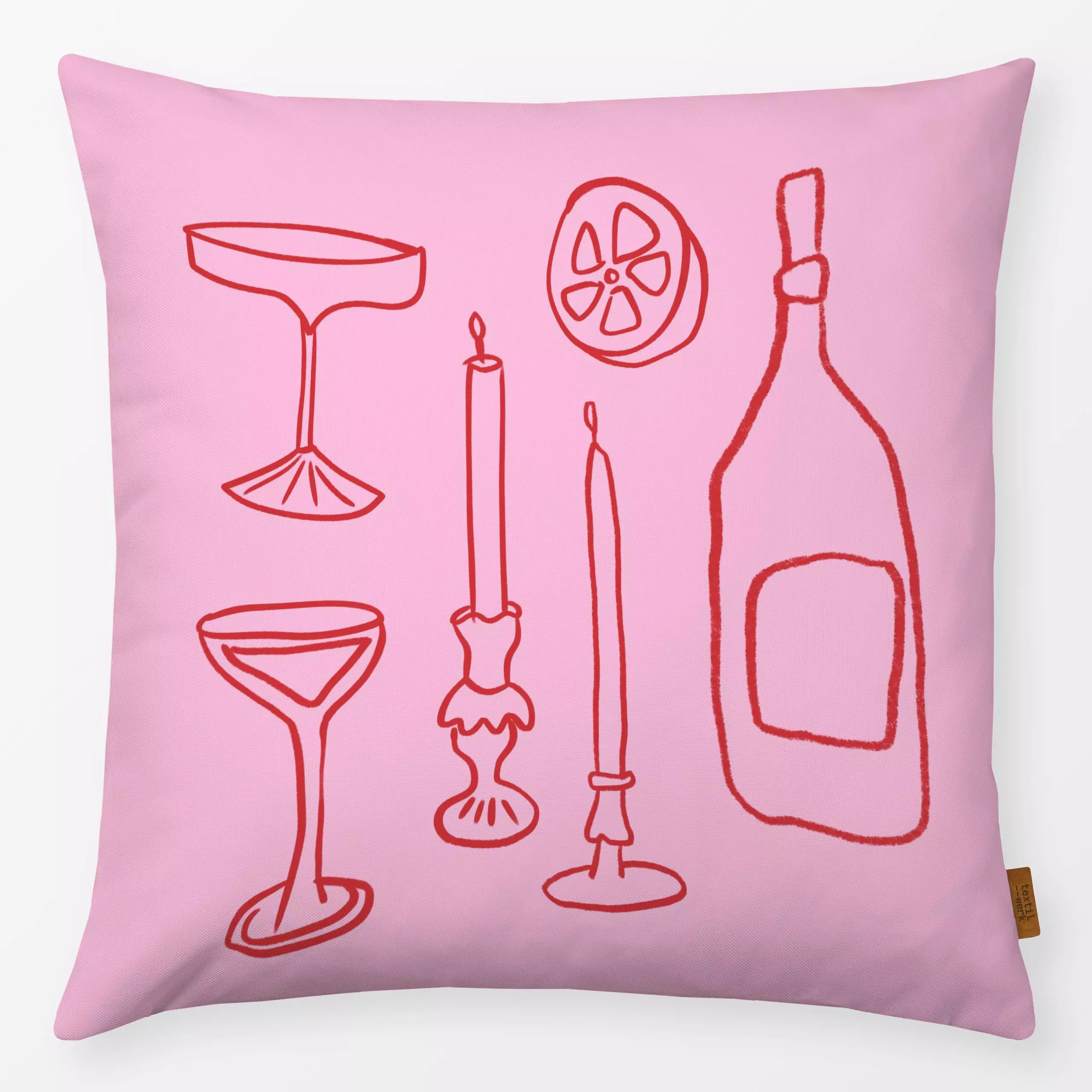 Kissen Weihnachtsabend Pink - Weihnachten, Anlässe - von „textilwerk"; Illustration, skandinavisch, Weihnachten, Weihnachtsd...