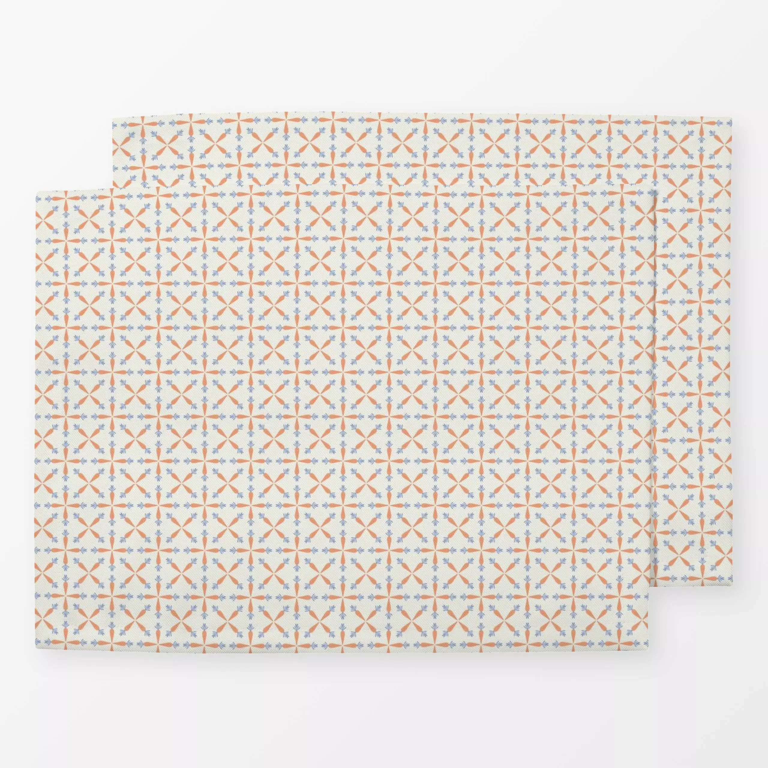 Tischset Ostermöhrchen Creme Blau, Blumen, Ostern, von DEINKI Studio