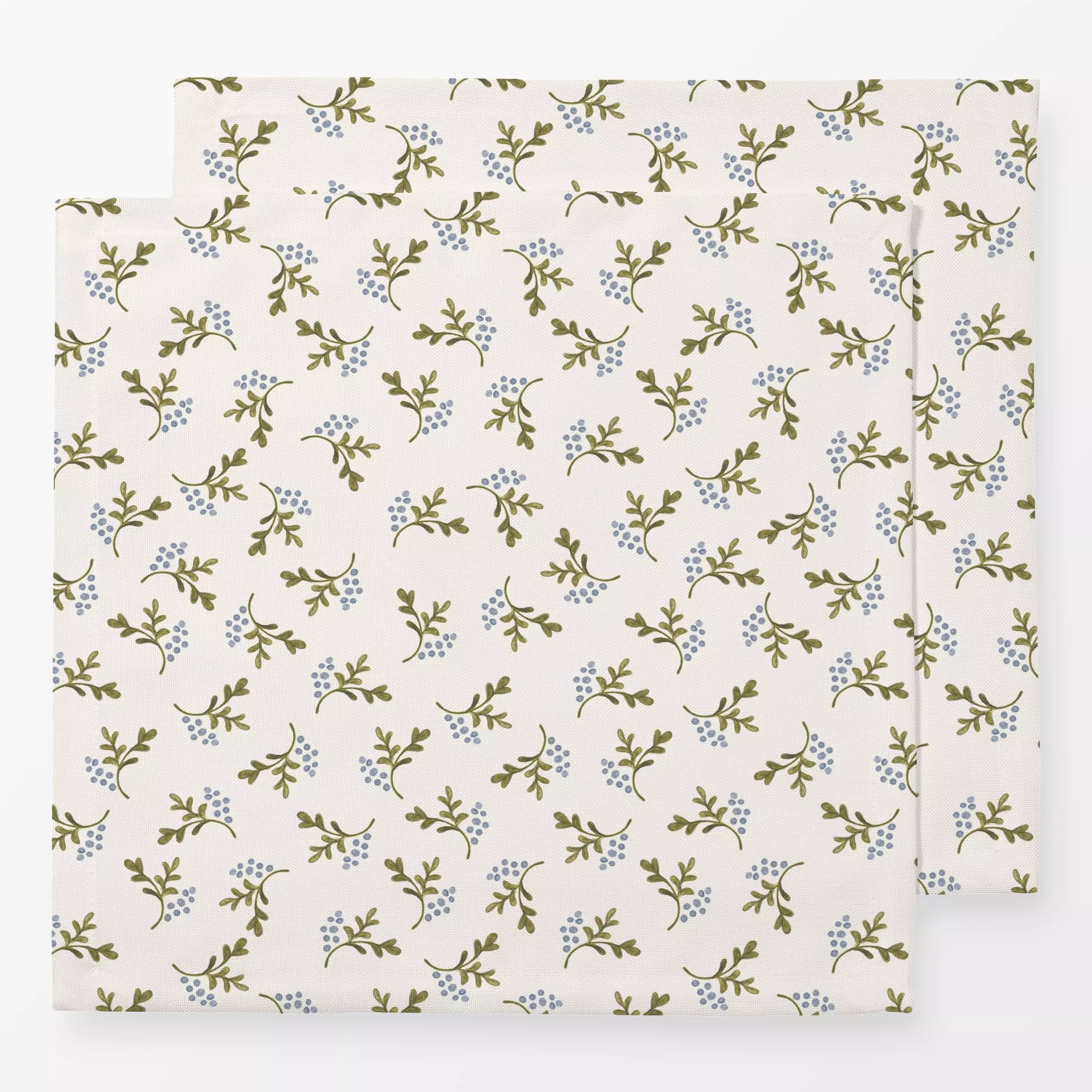 Servietten Blaue Blume - Blumen & Florales, Natur & Landschaft, Retro & Vintage - von „Anna Petersen"; creme, landhaus, Bett...