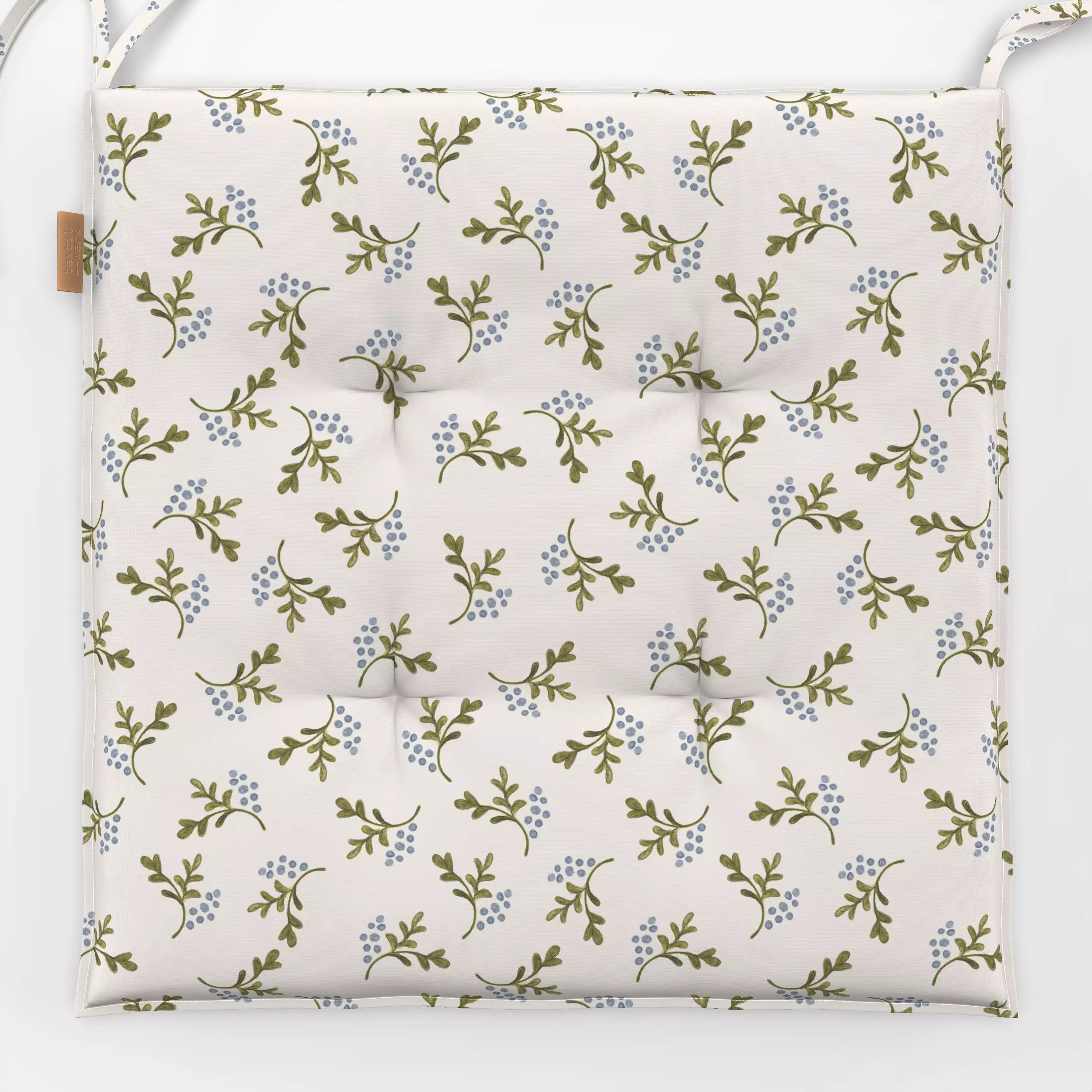 Sitzkissen Blaue Blume - Blumen & Florales, Natur & Landschaft, Retro & Vintage - von „Anna Petersen"; creme, landhaus, Bett...