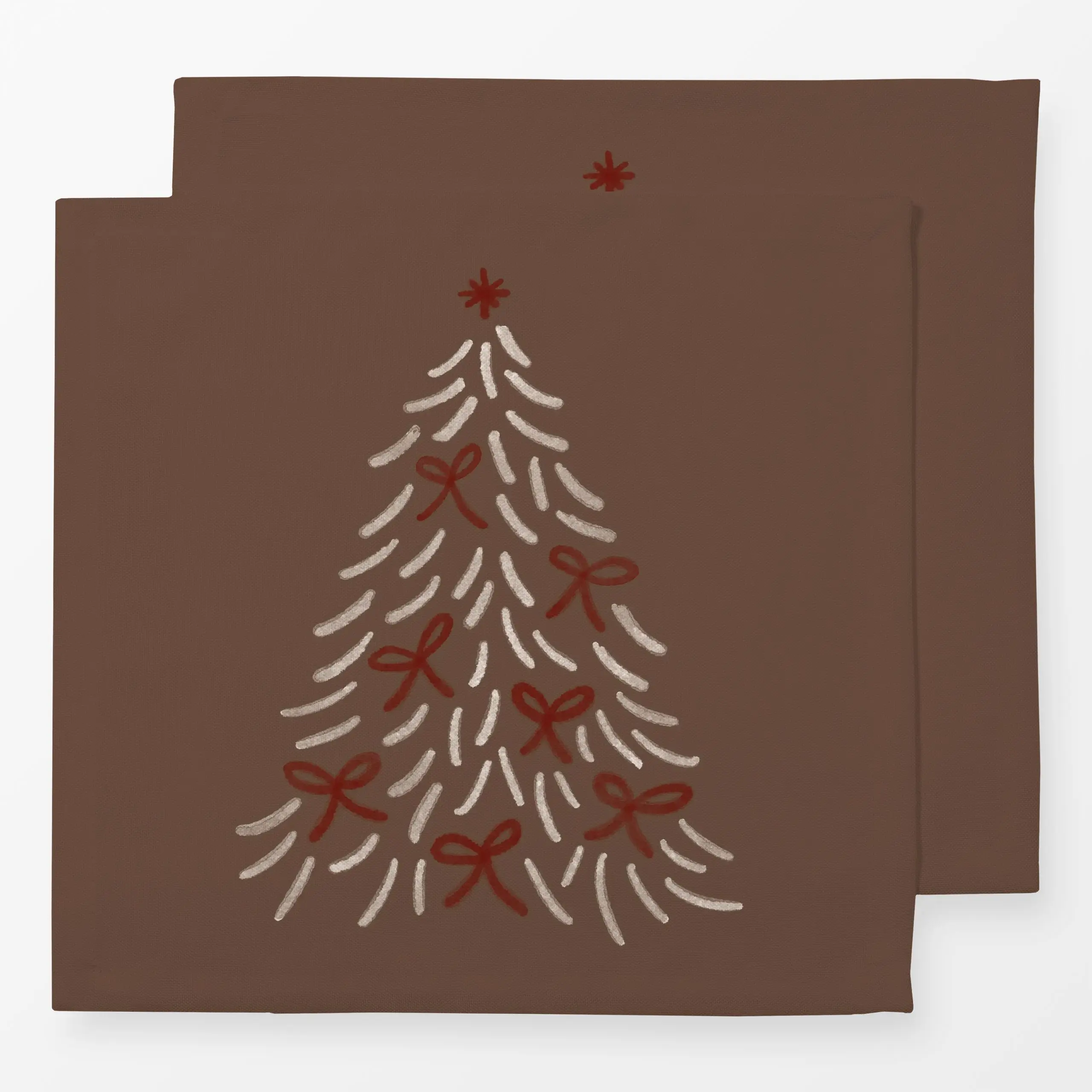 Servietten Schleifen Tanne braun - Weihnachten, Winter - von „Kruth Design"; Tanne, Tannenbaum, Weihnachtsbaum, weihnachtlic...