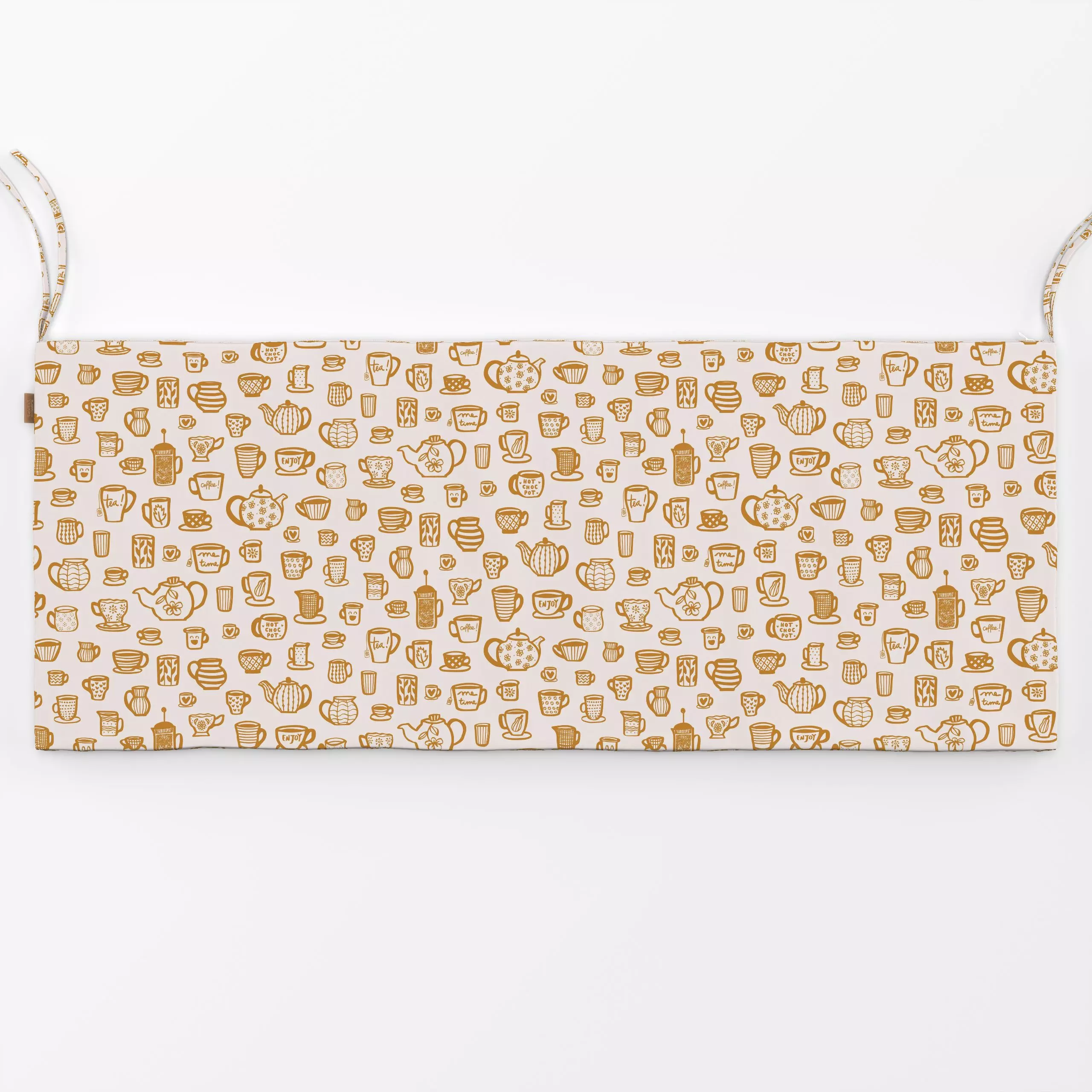 Bankauflage Kaffee Tee Tassen Muster Gelb - Herbst, Sommer, Küche, Essen & Trinken - von „Kathrin Woo"; Kaffee, Hygge, moder...