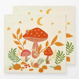 Servietten Pilz Illustration Herbst