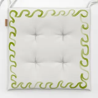 Sitzkissen Wellenrand Grün