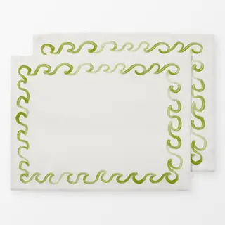 Tischset Wellenrand Grün