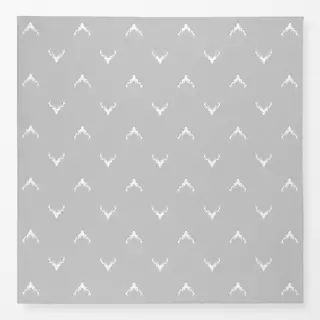 Tischdecke Hirschkopf Silhouette grau