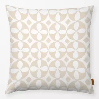 Kissen Fliesenmuster beige weiß