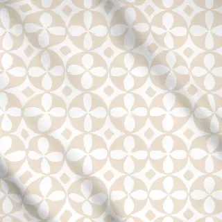 Meterware Fliesenmuster beige weiß