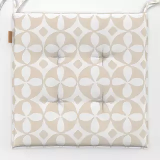 Sitzkissen Fliesenmuster beige weiß