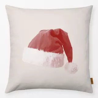 Kissen Weihnachtsmütze Beige
