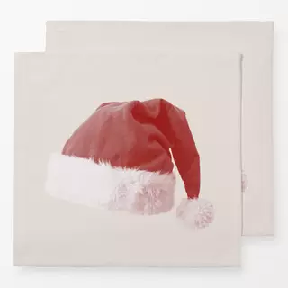 Servietten Weihnachtsmütze Beige