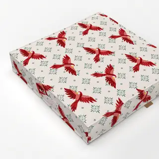 Bodenkissen Parrot pattern ecru