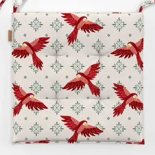 Sitzkissen Parrot pattern ecru