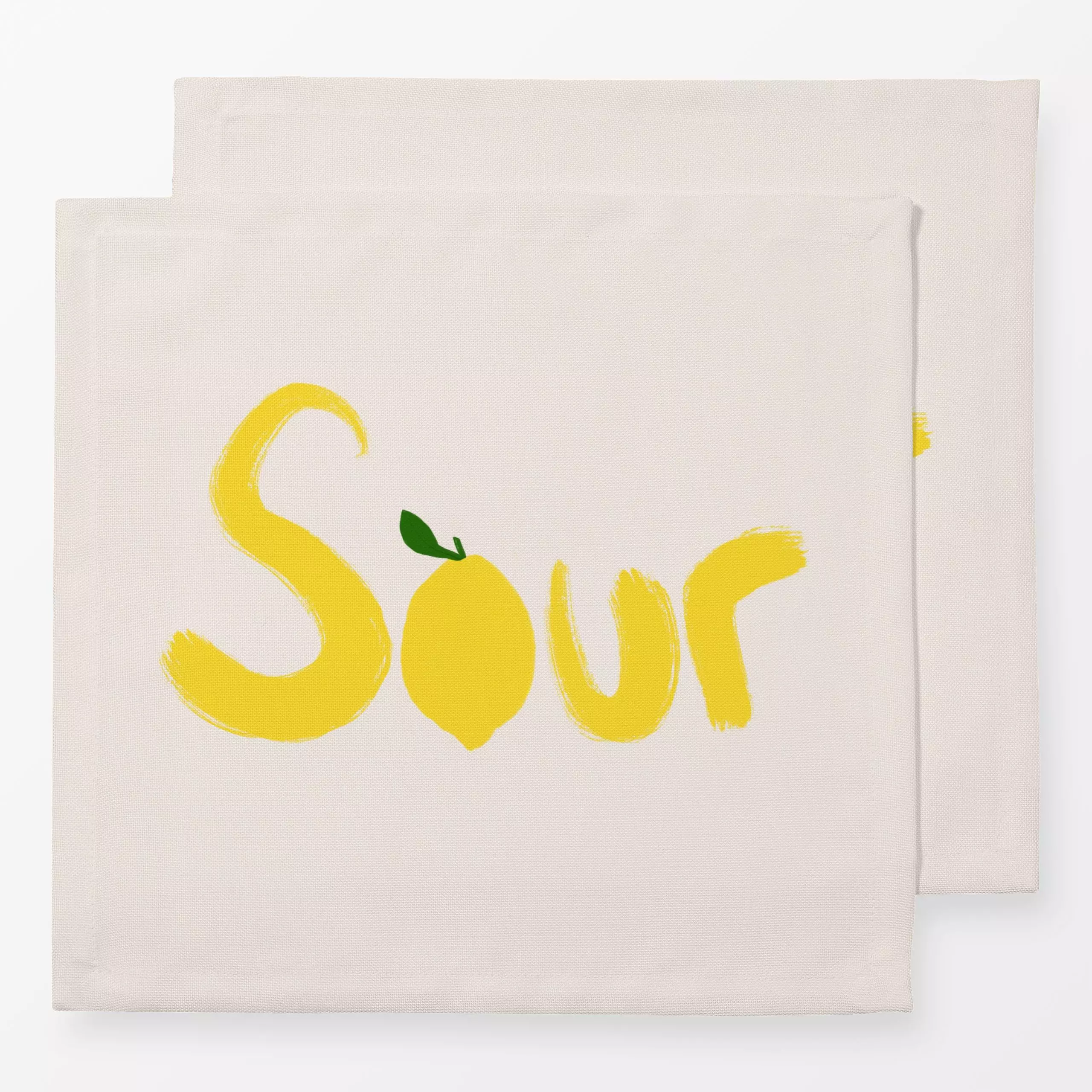 Servietten Sour Esstisch - Sprüche & Schriftzüge, Früchte - von „Sophie Augustin Illustration"; Zitrone, modern, Handletteri...
