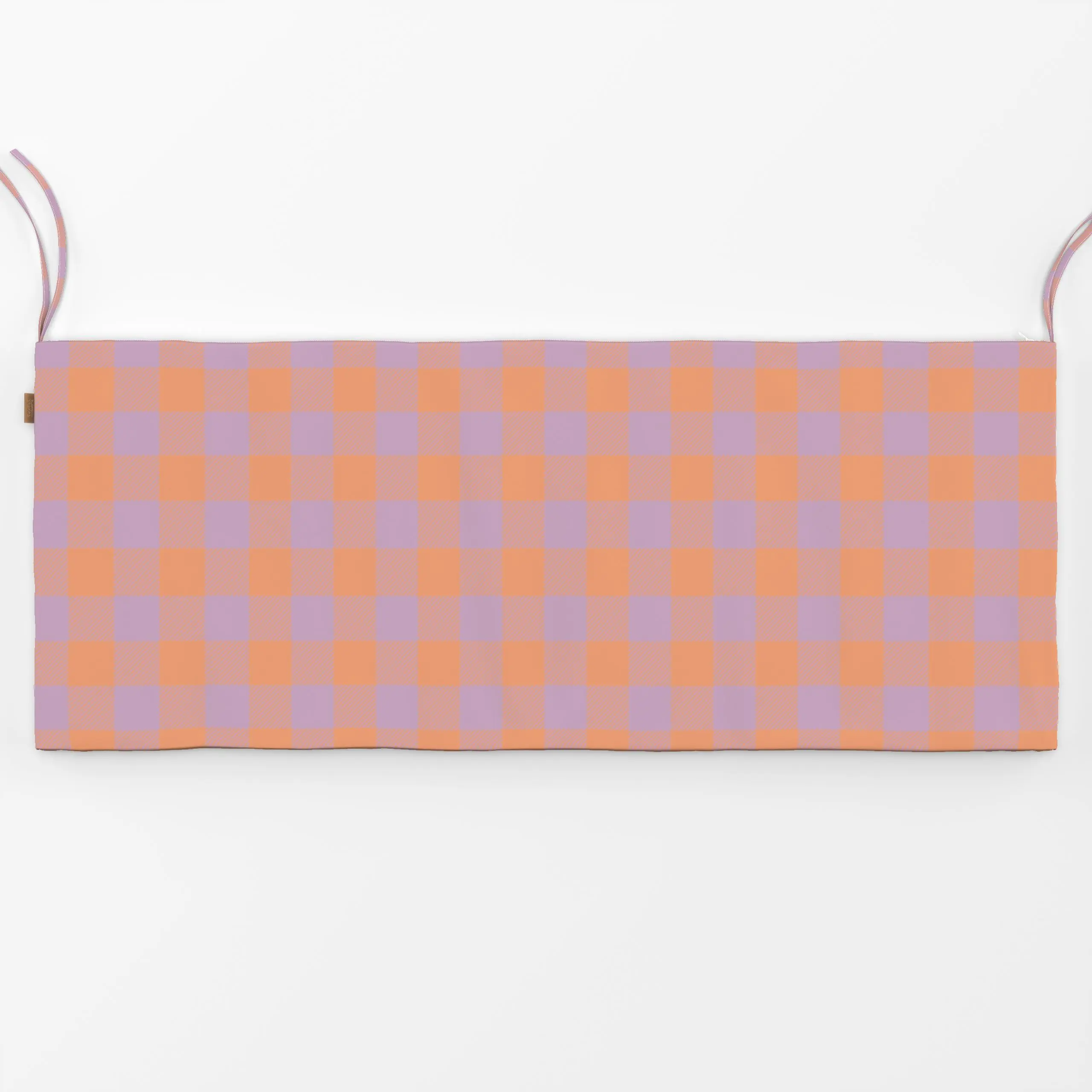 Bankauflage Modern Gingham Soft Orange - Symbole & Muster - von „Studio ROSAGRAU"; boho, Retro, Karo, lila, kariert, gingham...