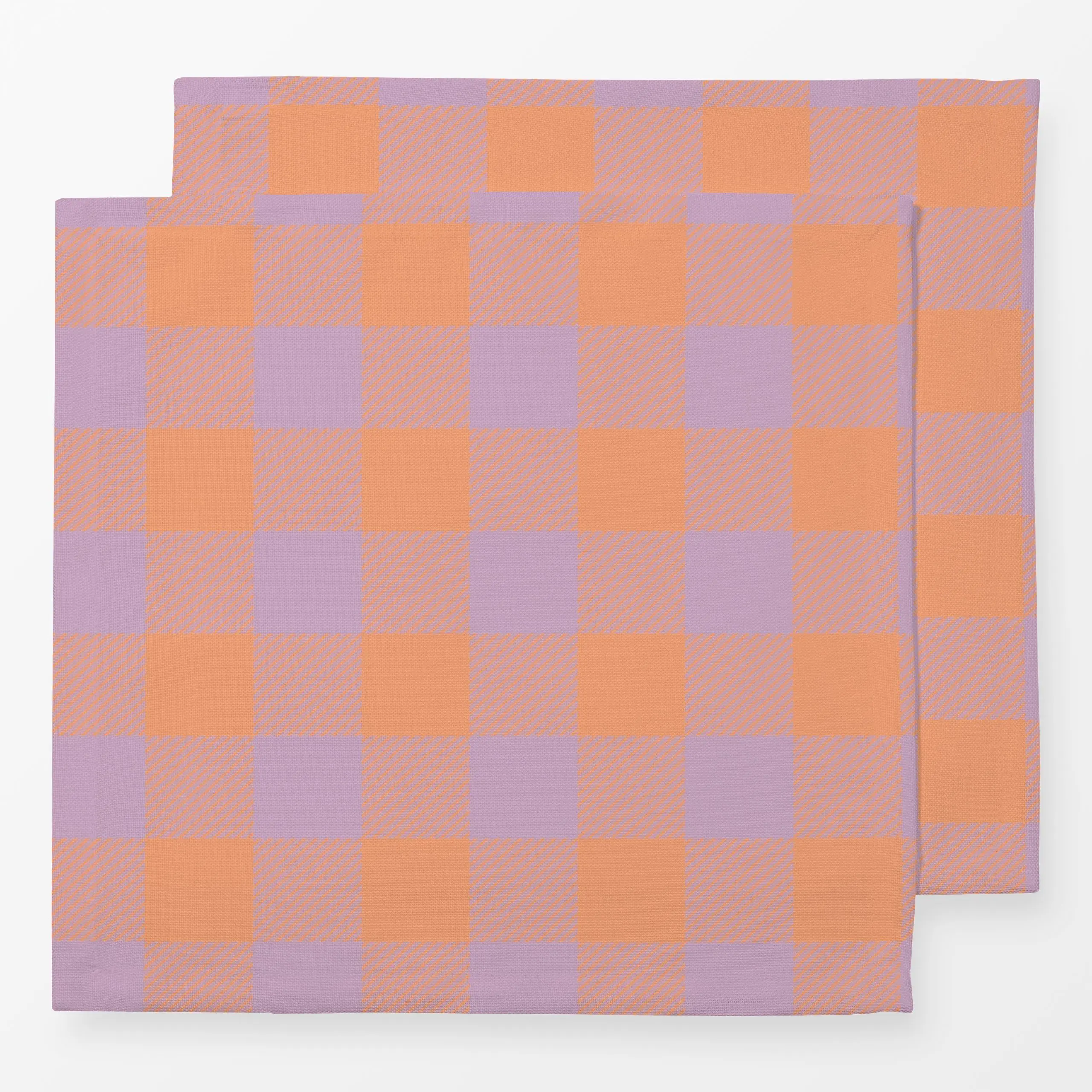 Servietten Modern Gingham Soft Orange - Symbole & Muster - von „Studio ROSAGRAU"; boho, Retro, Karo, lila, kariert, gingham,...