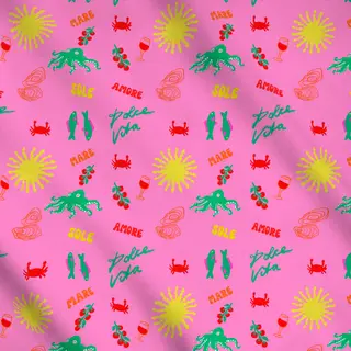 Meterware Sommermix Auf Pink