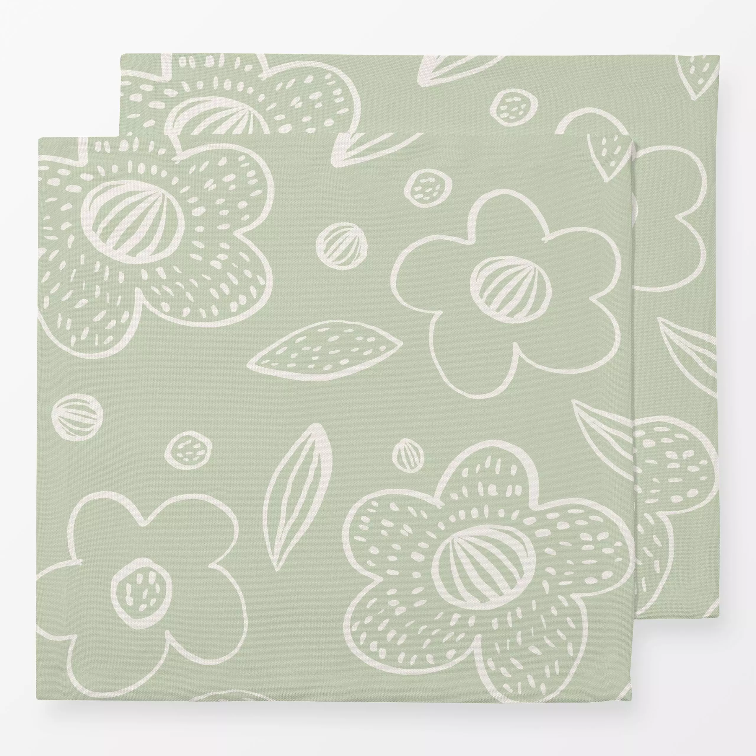 Servietten HAPPY GREEN FLOWER - Blumen & Florales, Frühling, Anlässe, Ostern - von „Kruth Design"; Trockenblumen, Blumen, Wi...