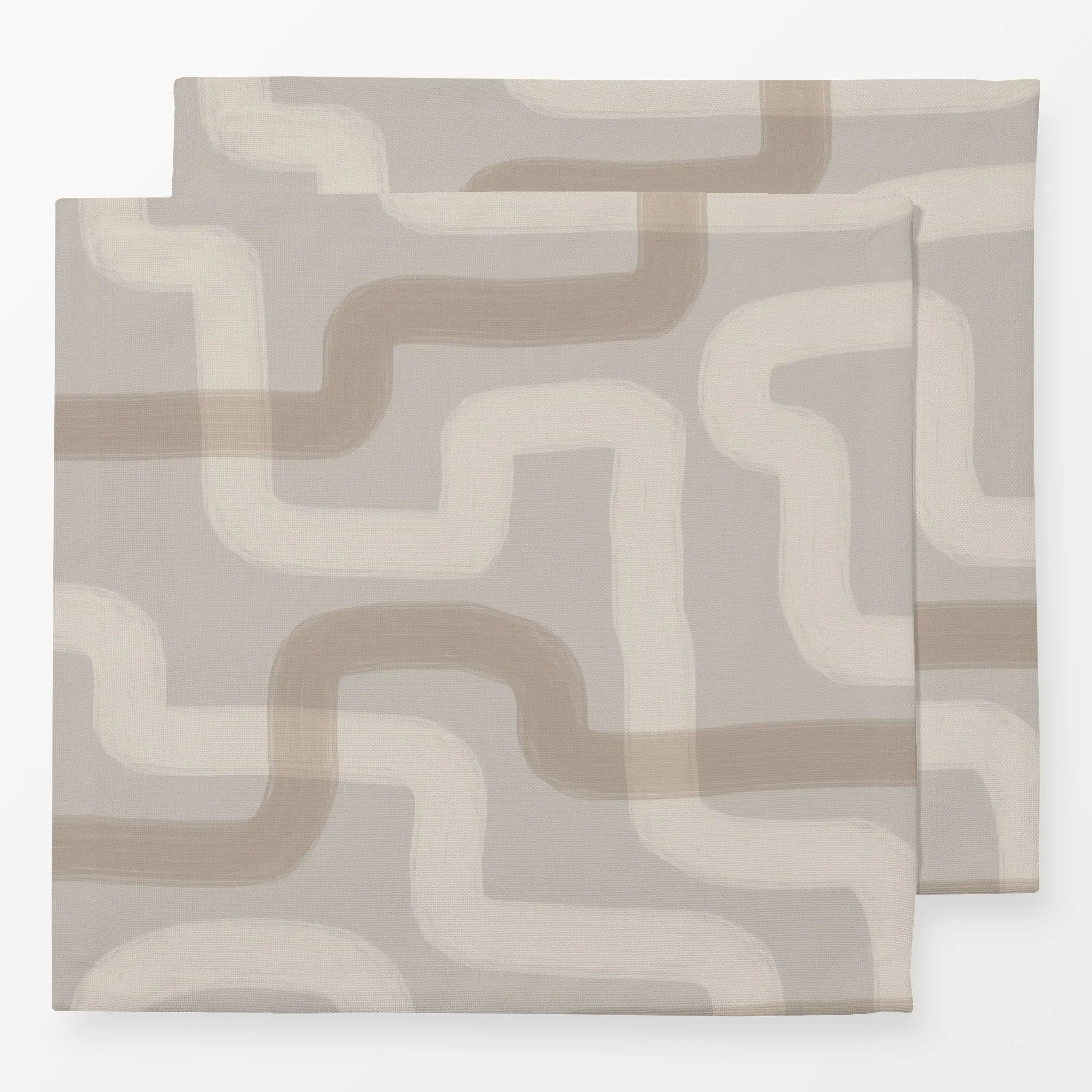 Servietten Labyrinth - Beige Kollektion - Symbole & Muster - von „Kathrin Löffler"; Textur, Linien, schlicht, soft