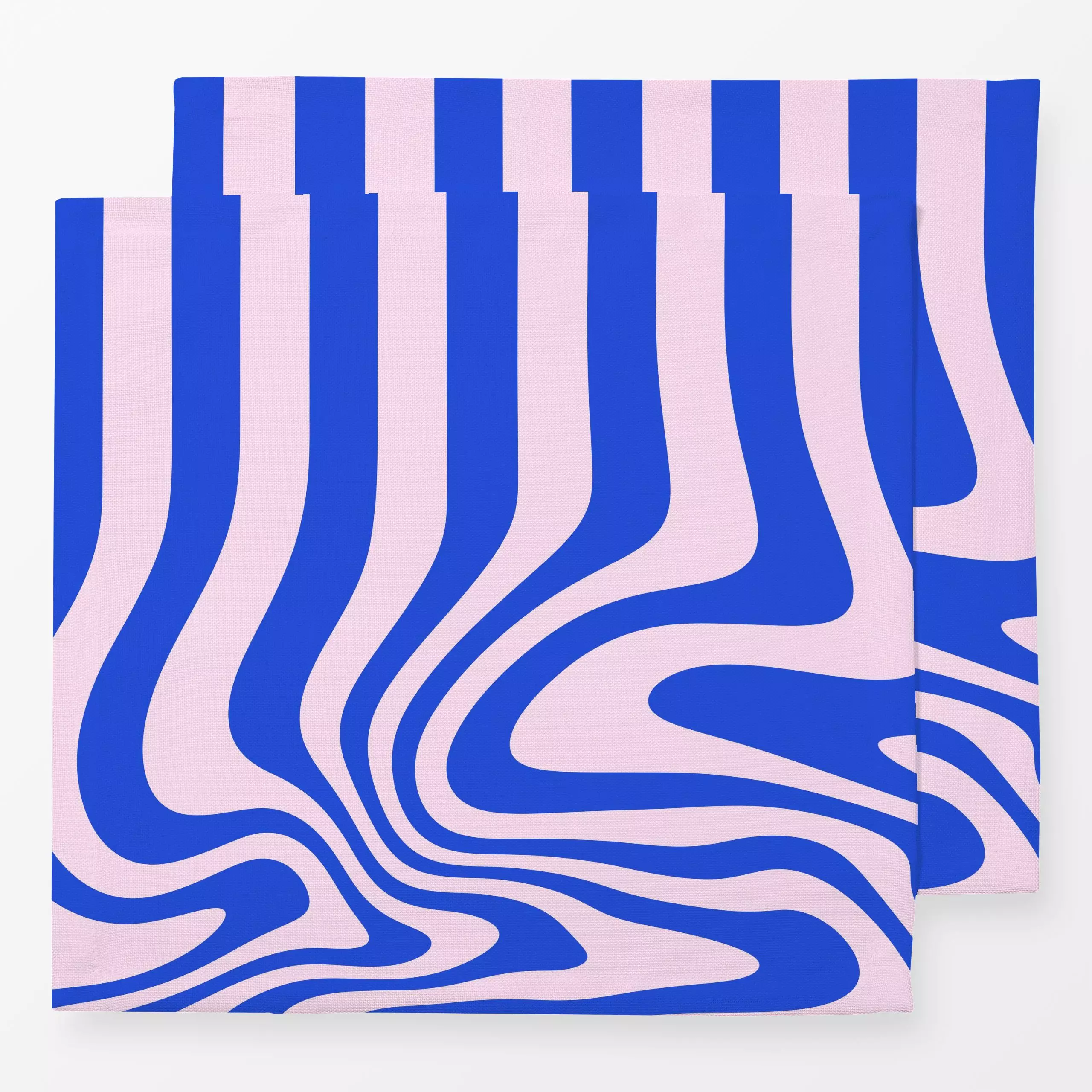 Servietten Wellenstreifen Royal blau - Symbole & Muster, Retro & Vintage - von „Sophie Augustin Illustration"; Streifen, mod...