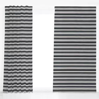 Dekovorhang Tiefstes Dunkelgrau-Streifen