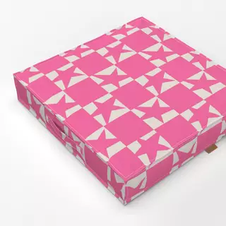 Bodenkissen Checks Stars Pink