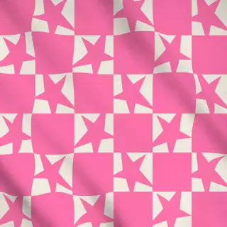 Meterware Checks Stars Pink