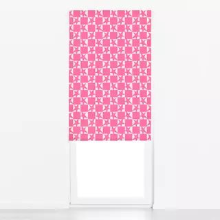 Raffrollo Checks Stars Pink